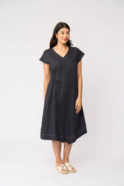 Foil Point Of View Dress Dark Gunsmoke