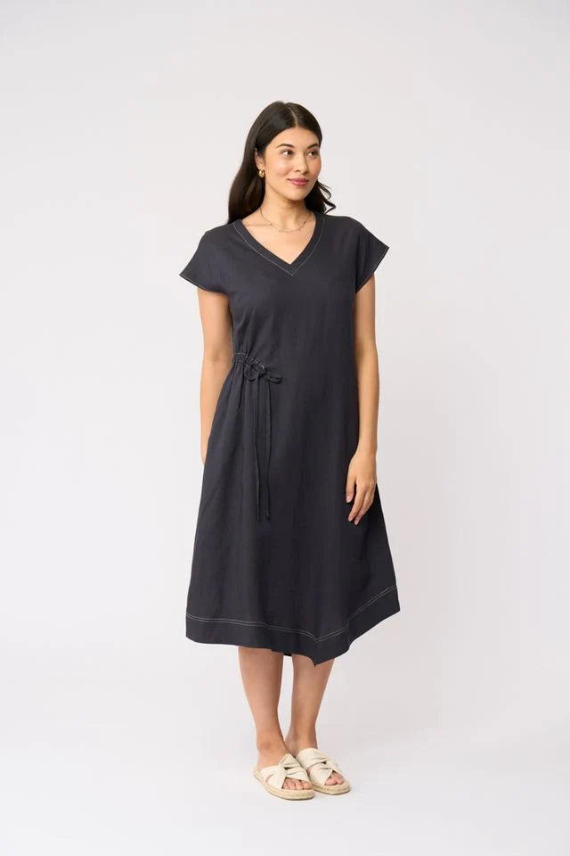 Foil Point Of View Dress Dark Gunsmoke