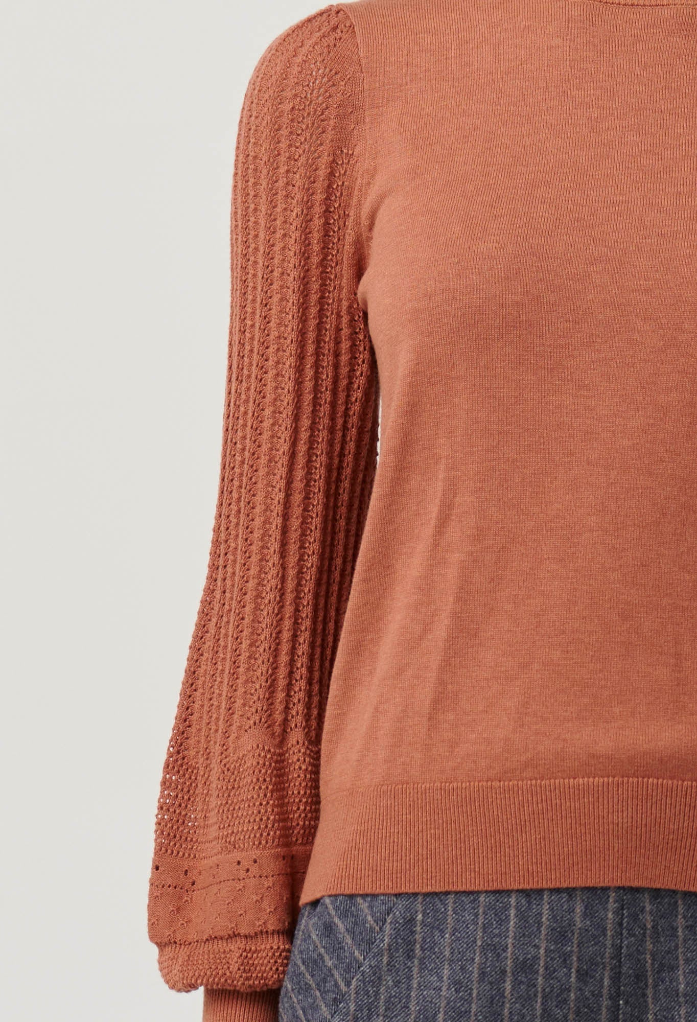 Shop Eastyn Merino Wool Cotton Blend Knit in Tawny - OnceWas