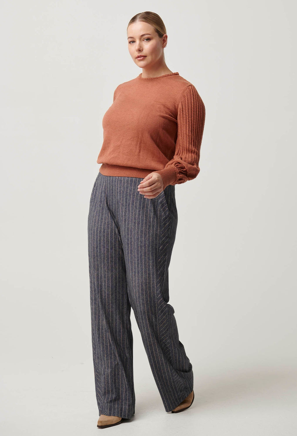 Shop Eastyn Merino Wool Cotton Blend Knit in Tawny - OnceWas