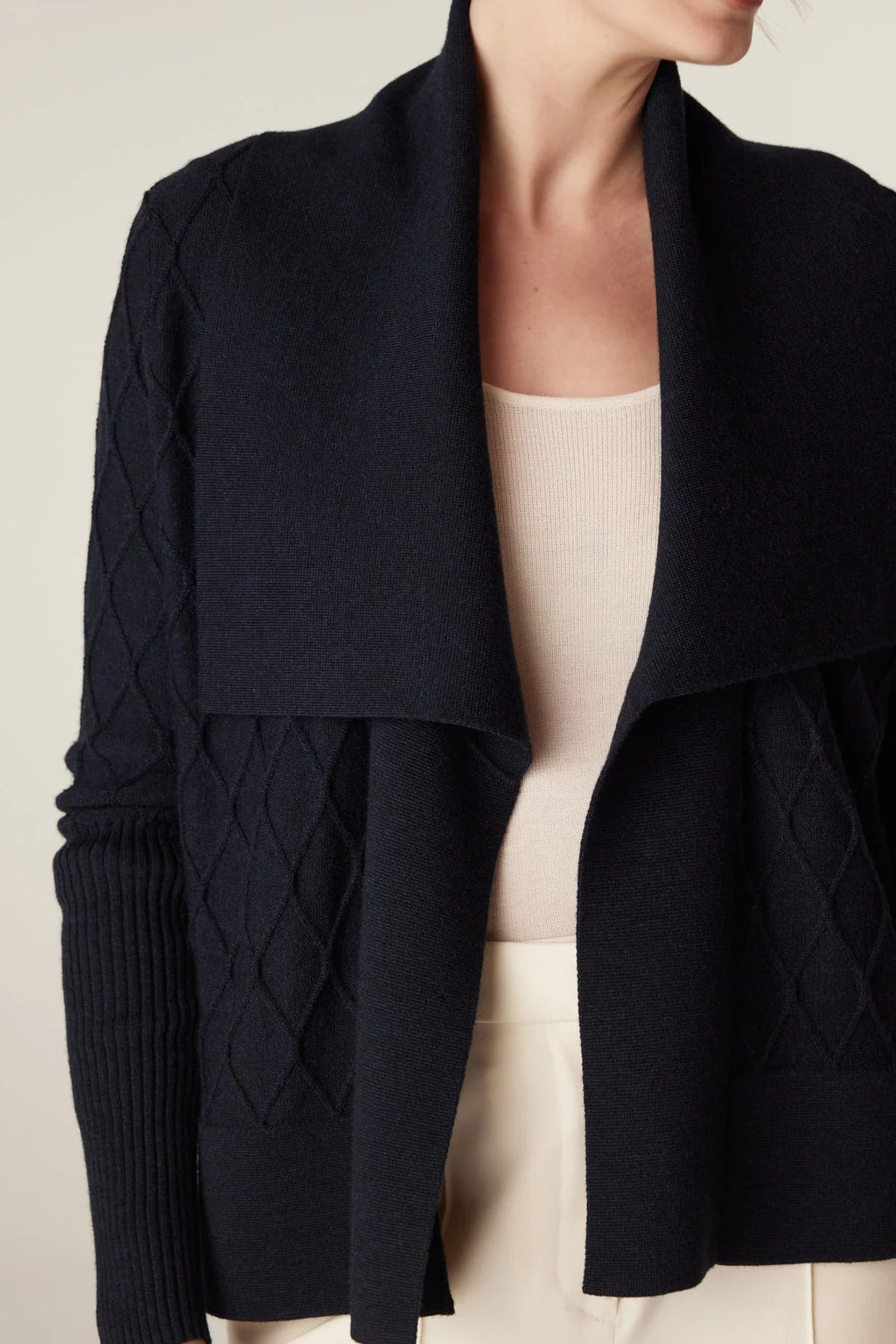 Shop Elizabeth Merino Cardigan - Cable Melbourne