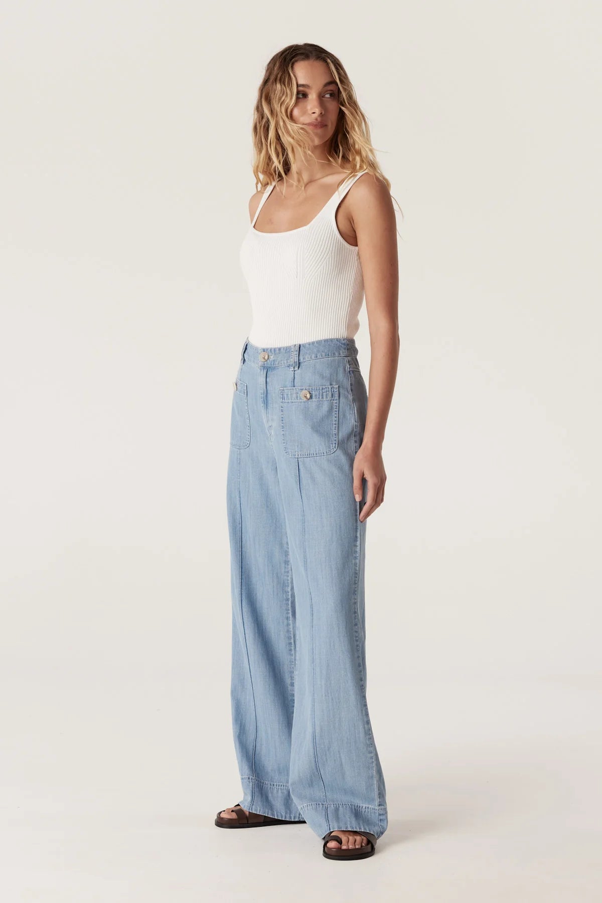 Shop Ellie Pant | Chambray - Cable Melbourne