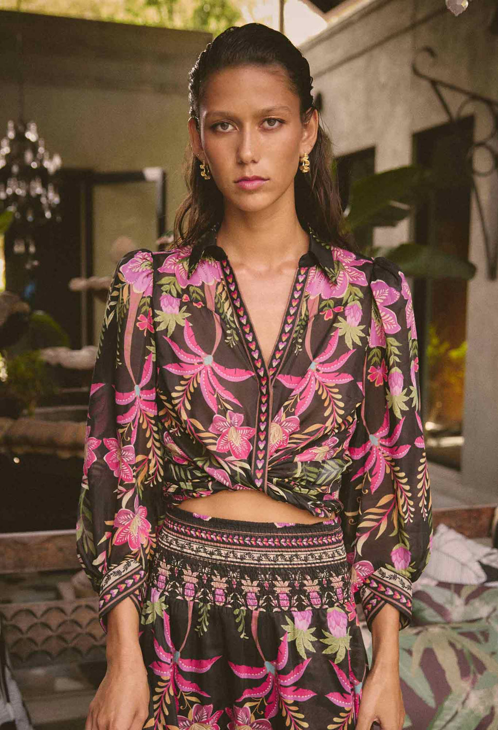 Shop Elysian Silk Cotton Shirt in Anthos Lótos - OnceWas