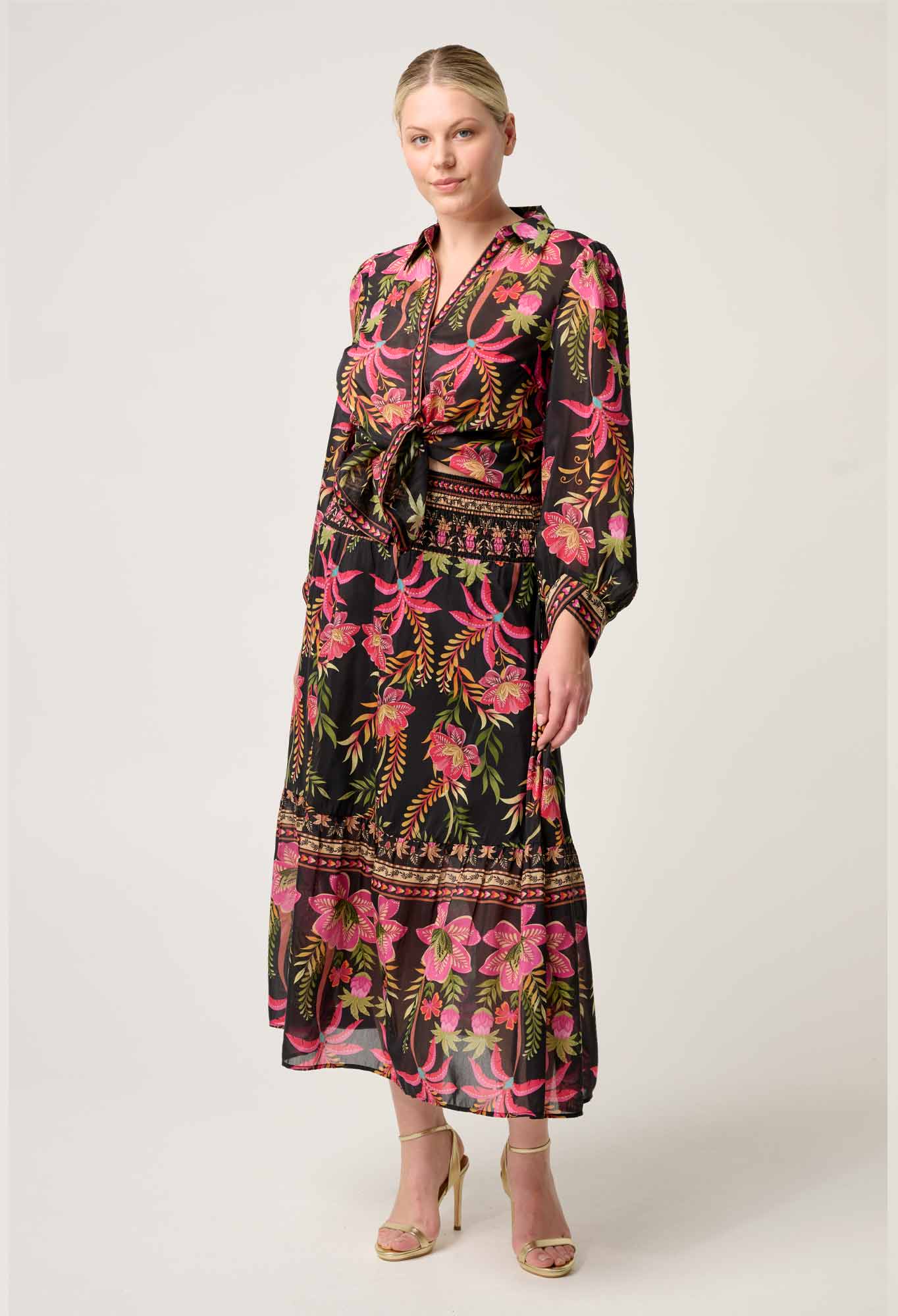 Shop Elysian Silk Cotton Shirt in Anthos Lótos - OnceWas