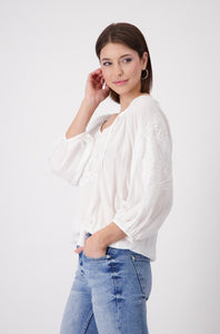 Shop Embroidered Blouse | White - Monari