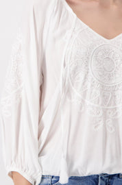 Shop Embroidered Blouse | White - Monari