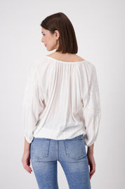 Shop Embroidered Blouse | White - Monari