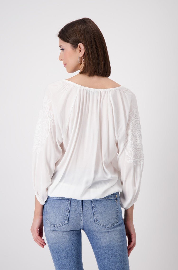 Shop Embroidered Blouse | White - Monari