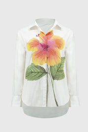 Shop Embroidered Flower Cotton Shirt Style 251938 | Vanilla White/Multi - Joseph Ribkoff