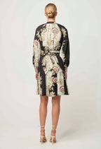 Shop Emersyn Linen Viscose Dress in Mariposa Nero - OnceWas