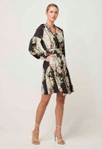 Shop Emersyn Linen Viscose Dress in Mariposa Nero - OnceWas