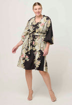 Shop Emersyn Linen Viscose Dress in Mariposa Nero - OnceWas