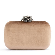 Shop Emilia Velvet Clutch Bag | Mink - Olga Berg