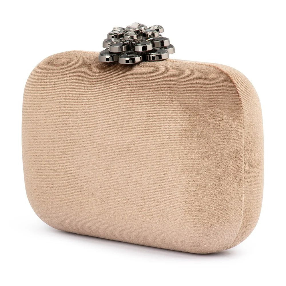 Shop Emilia Velvet Clutch Bag | Mink - Olga Berg