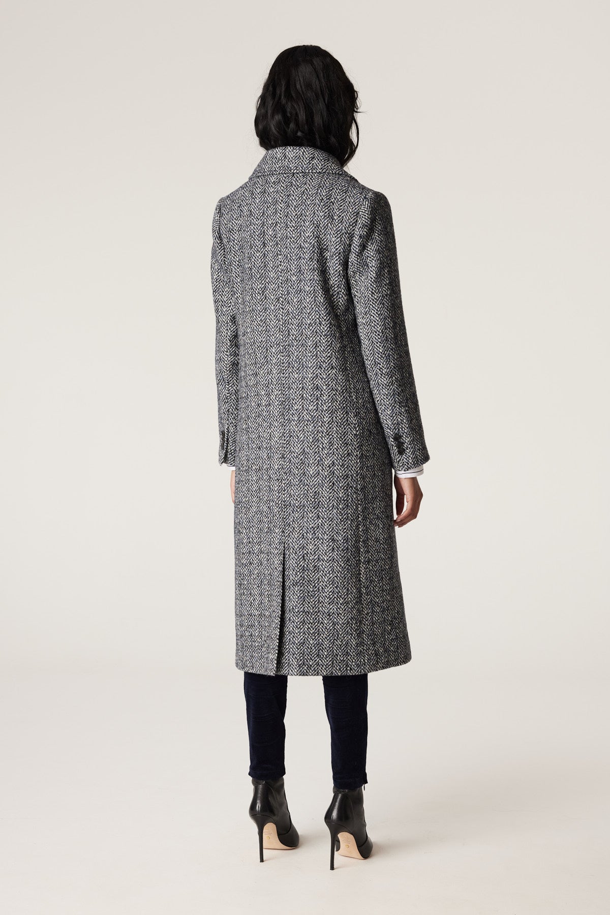 Shop Emma Herringbone Coat | Blue Herringbone - Cable Melbourne