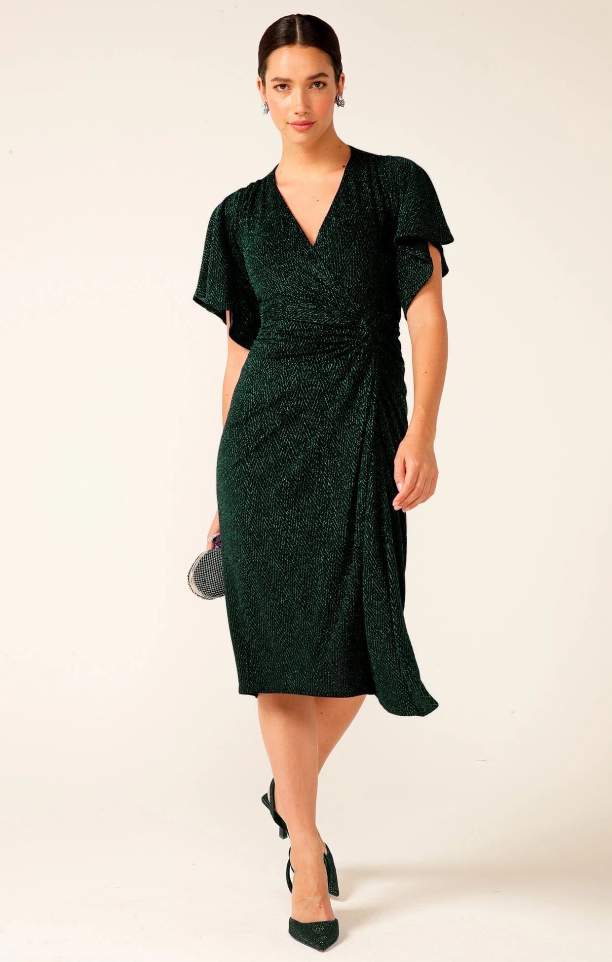 Shop Emporium Lurex Dress | Emerald - Sacha Drake