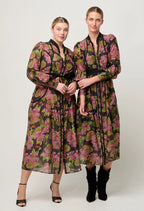 Shop Esmeralda Cotton Silk Dress in Winter Granadilla - OnceWas