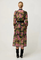 Shop Esmeralda Cotton Silk Dress in Winter Granadilla - OnceWas