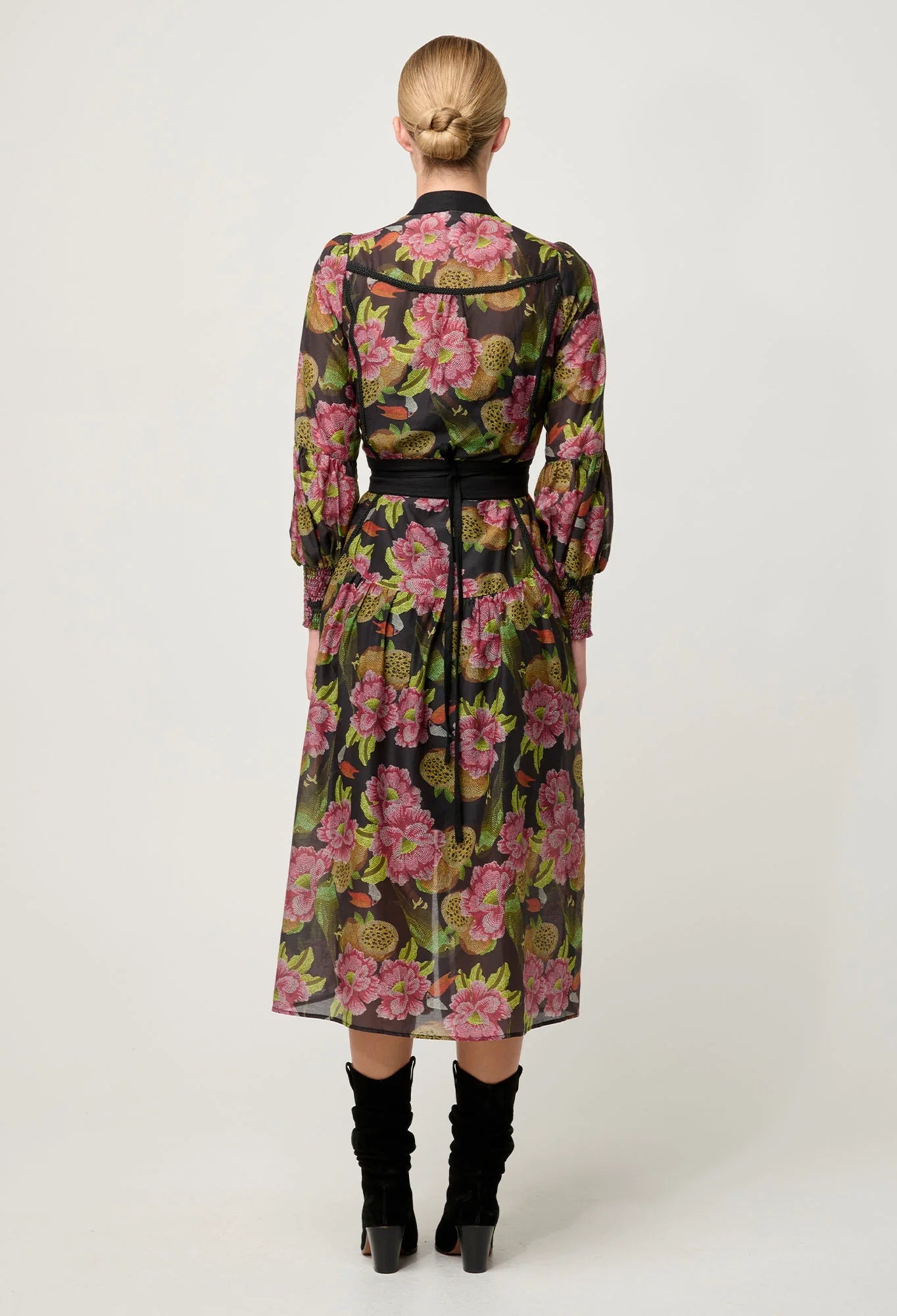 Shop Esmeralda Cotton Silk Dress in Winter Granadilla - OnceWas