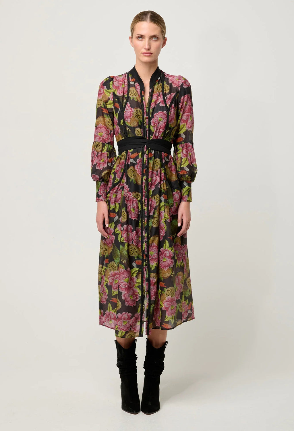 Shop Esmeralda Cotton Silk Dress in Winter Granadilla - OnceWas