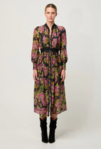 Shop Esmeralda Cotton Silk Dress in Winter Granadilla - OnceWas