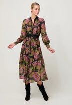 Shop Esmeralda Cotton Silk Dress in Winter Granadilla - OnceWas