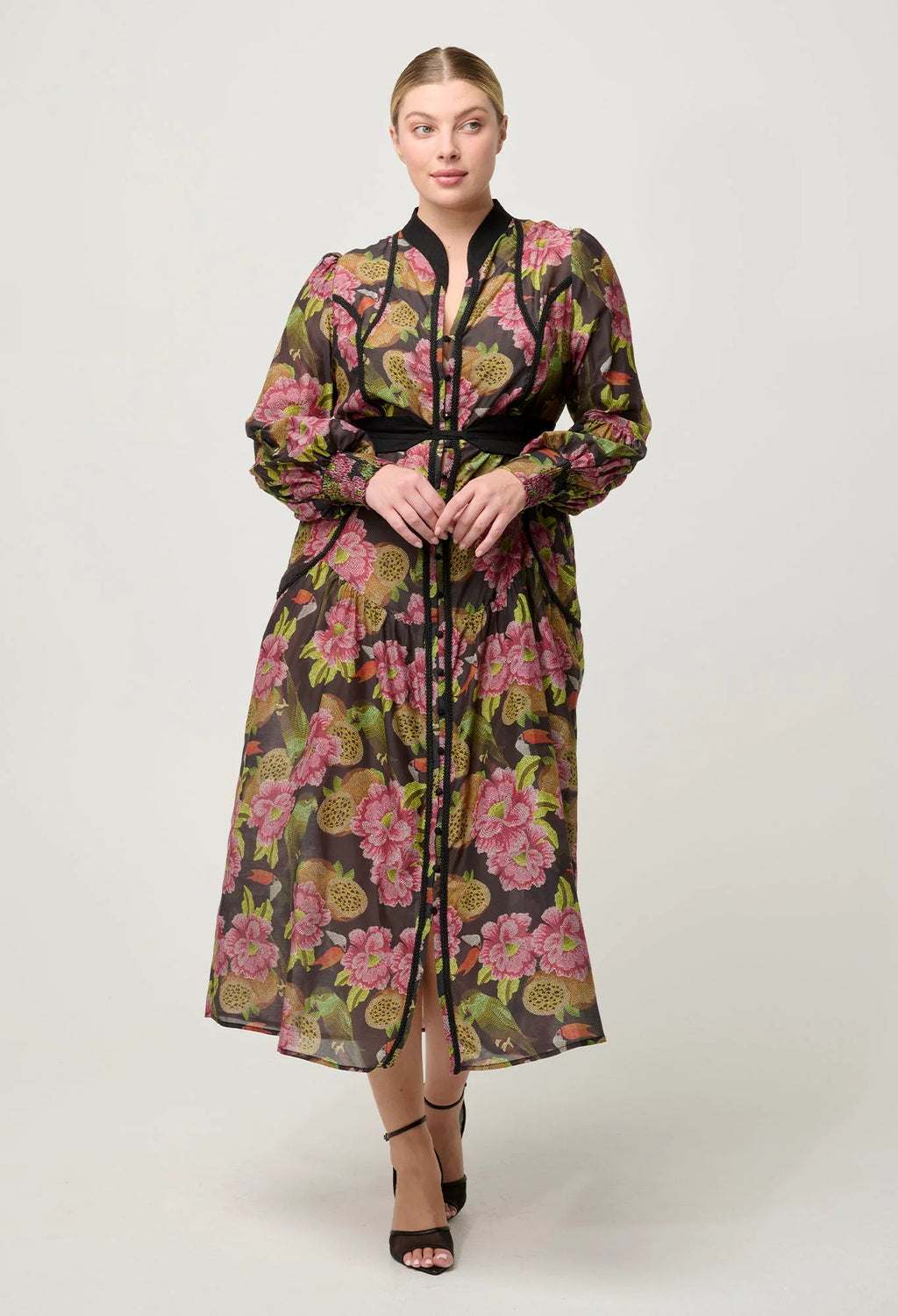 Shop Esmeralda Cotton Silk Dress in Winter Granadilla - OnceWas