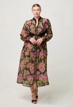 Shop Esmeralda Cotton Silk Dress in Winter Granadilla - OnceWas