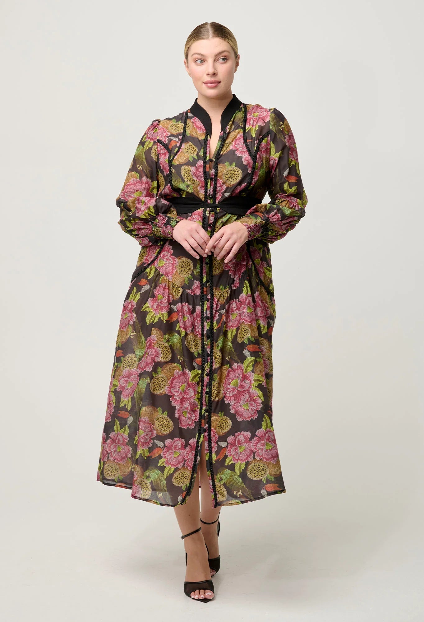 Shop Esmeralda Cotton Silk Dress in Winter Granadilla - OnceWas
