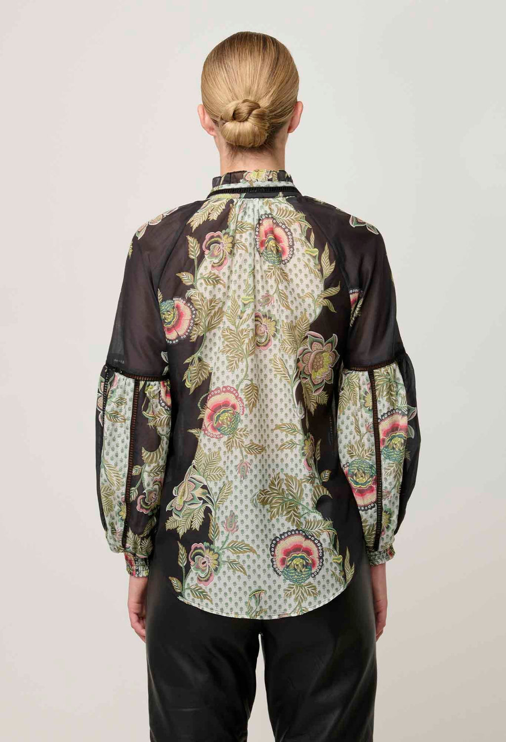 Shop Espada Cotton Silk Blouse in Mariposa Nero - OnceWas