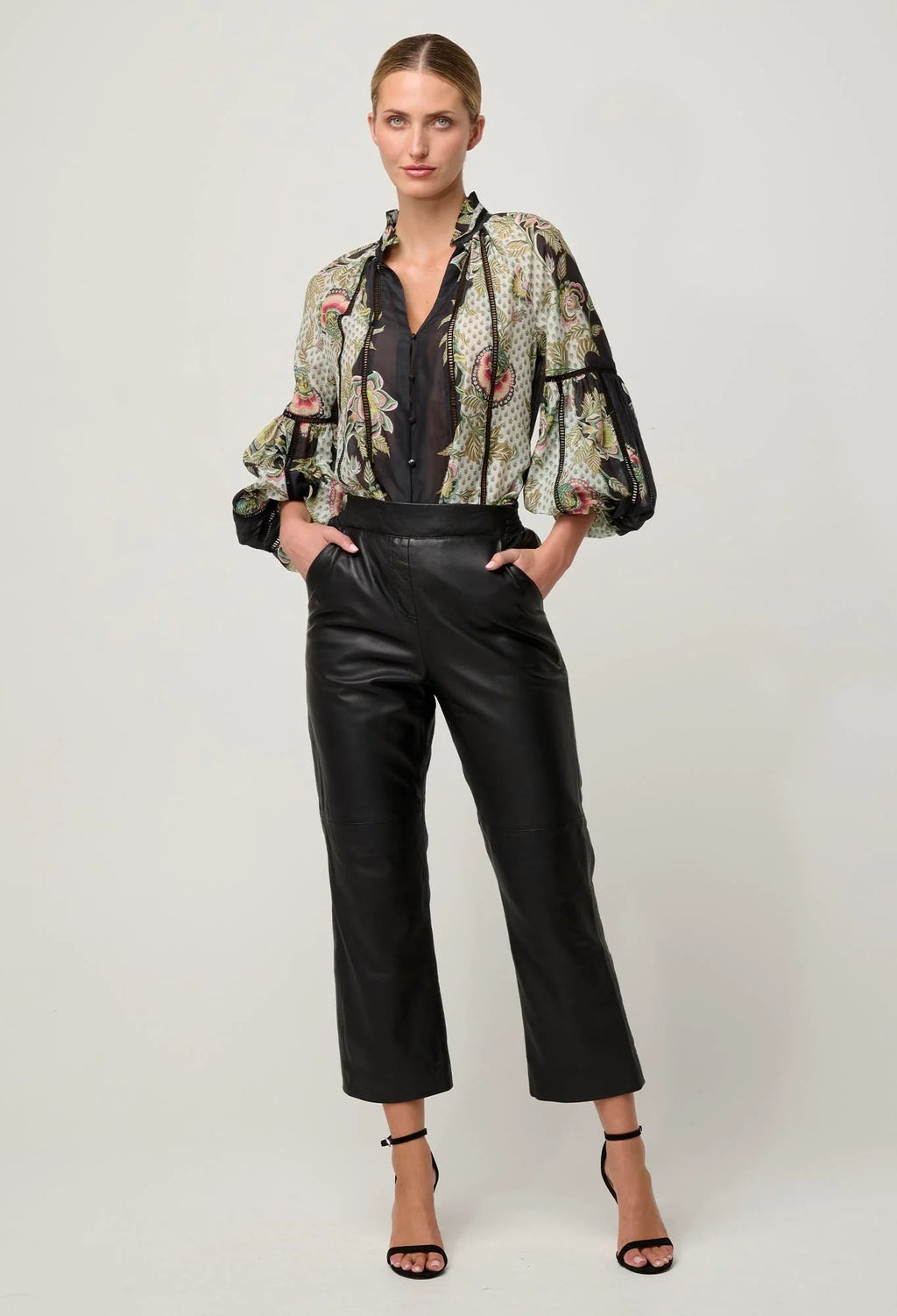 Shop Espada Cotton Silk Blouse in Mariposa Nero - OnceWas