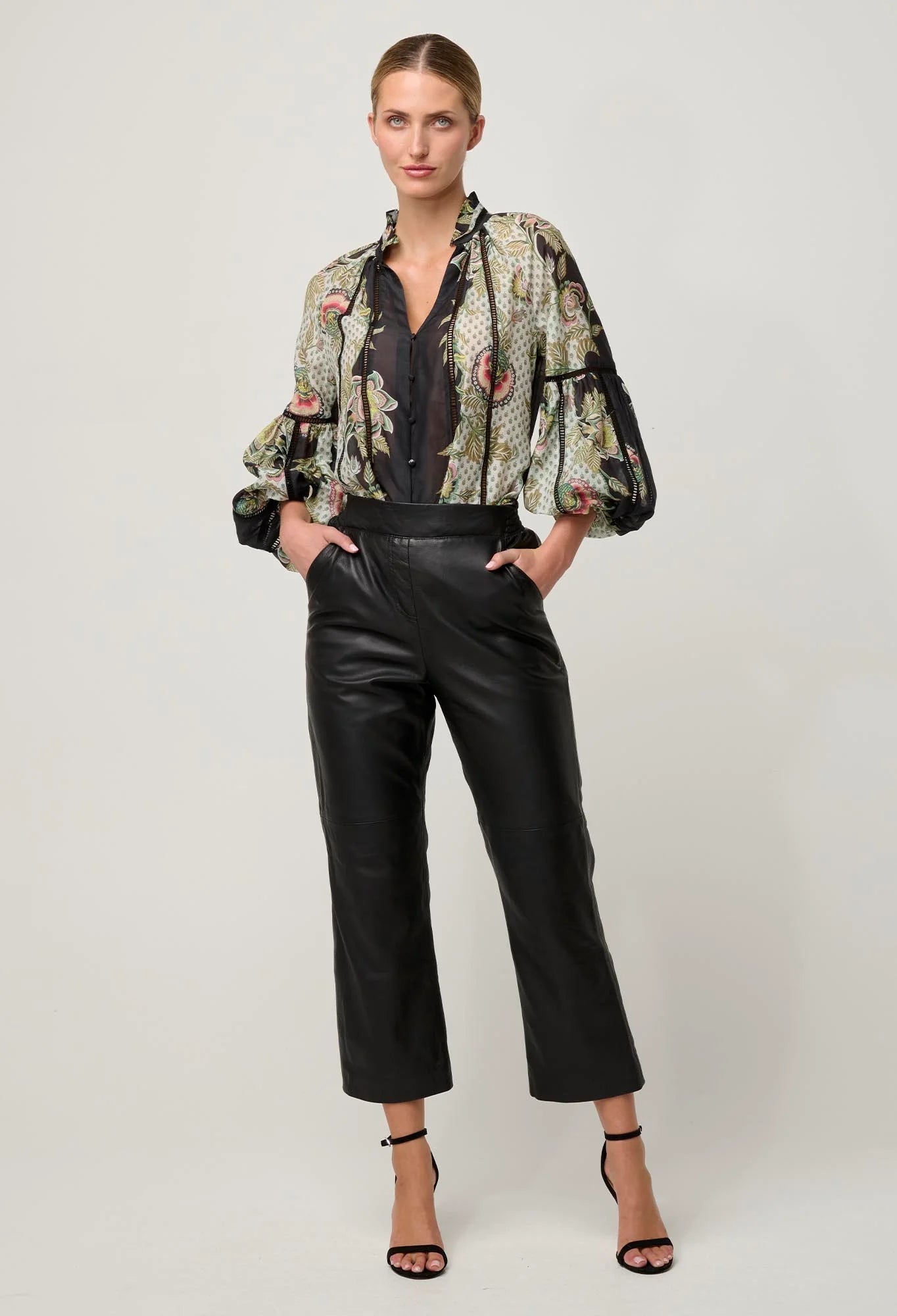 Shop Espada Cotton Silk Blouse in Mariposa Nero - OnceWas