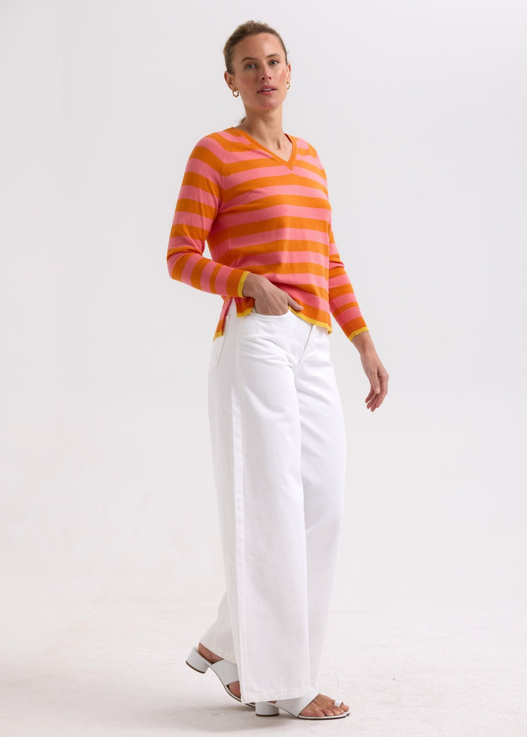 Shop Essential Stripe V Knit - Zaket & Plover