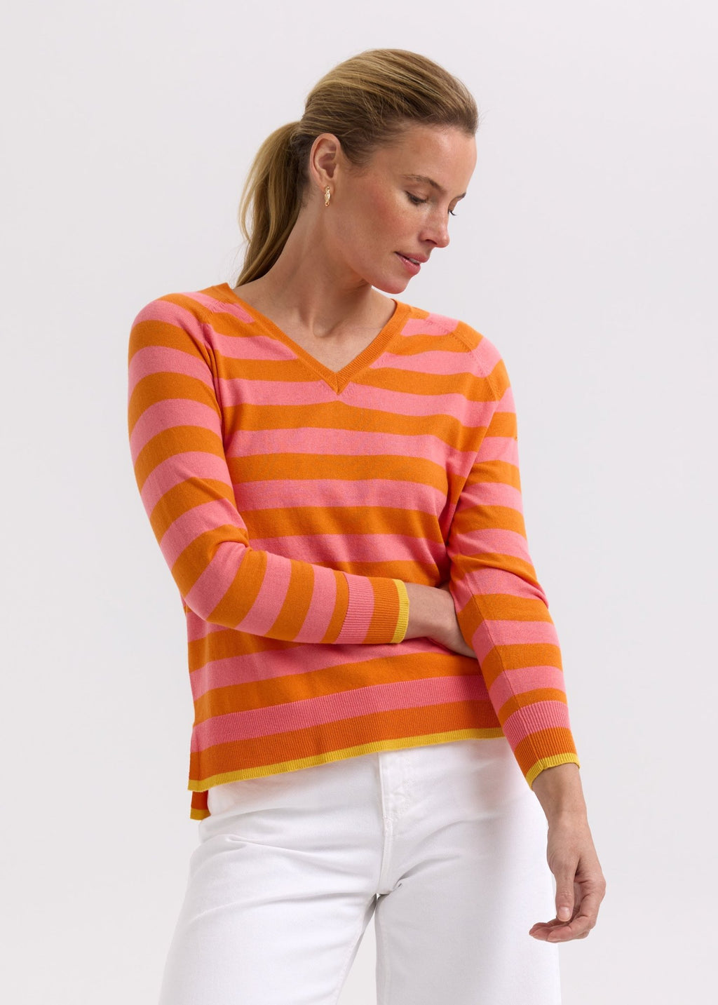 Shop Essential Stripe V Knit - Zaket & Plover