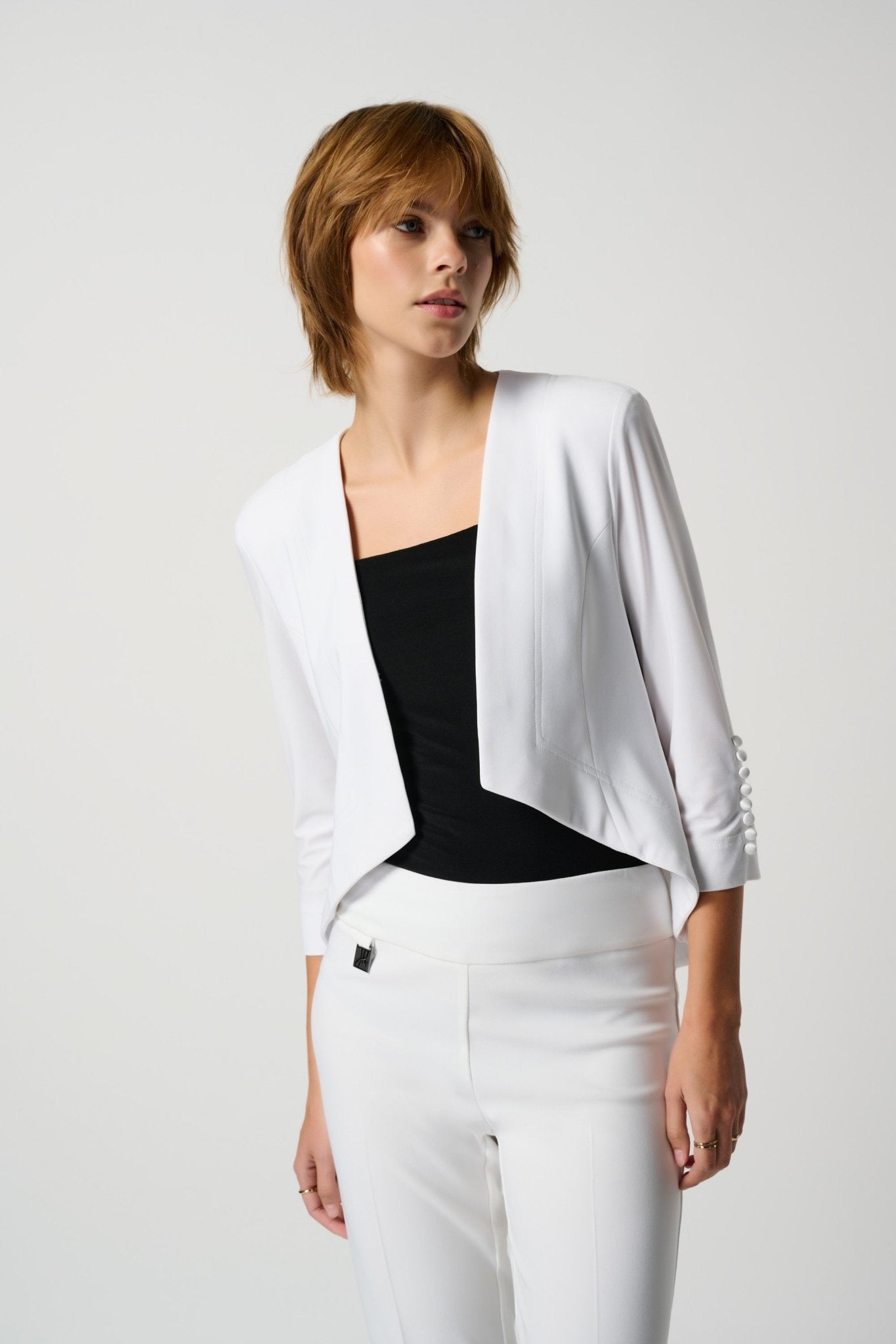 Shop Essential Tux Cover Up Jacket Style 161140 in White - Joseph Ribkoff