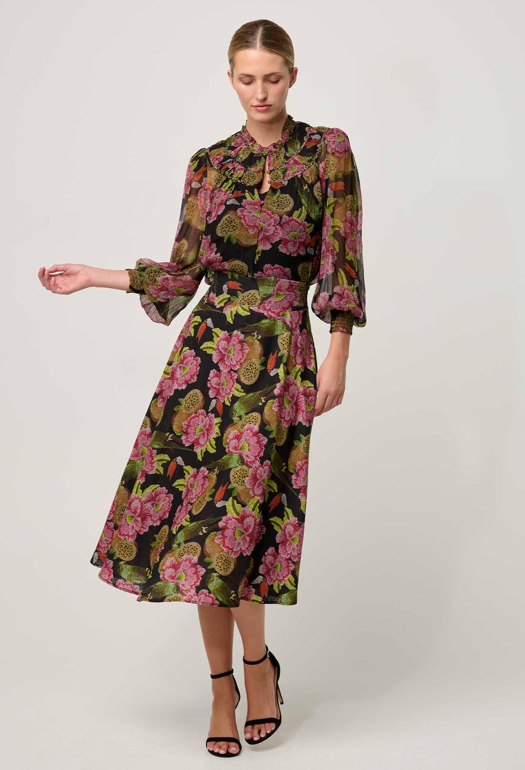 Shop Estrella Linen Viscose Skirt in Winter Granadilla - OnceWas