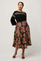 Shop Estrella Linen Viscose Skirt in Winter Granadilla - OnceWas