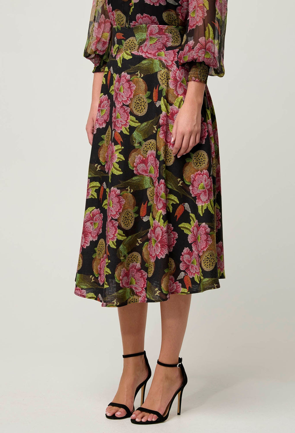 Shop Estrella Linen Viscose Skirt in Winter Granadilla - OnceWas