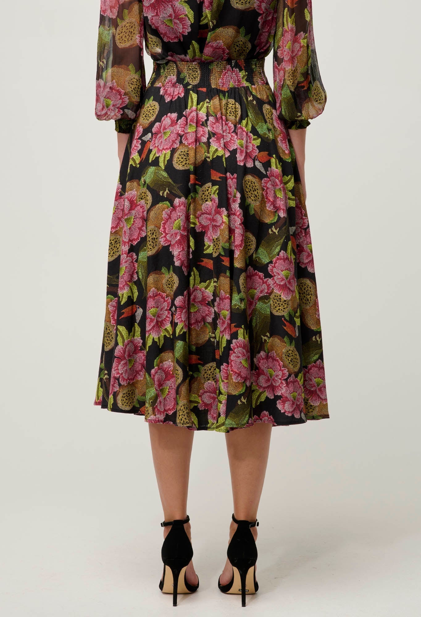 Shop Estrella Linen Viscose Skirt in Winter Granadilla - OnceWas