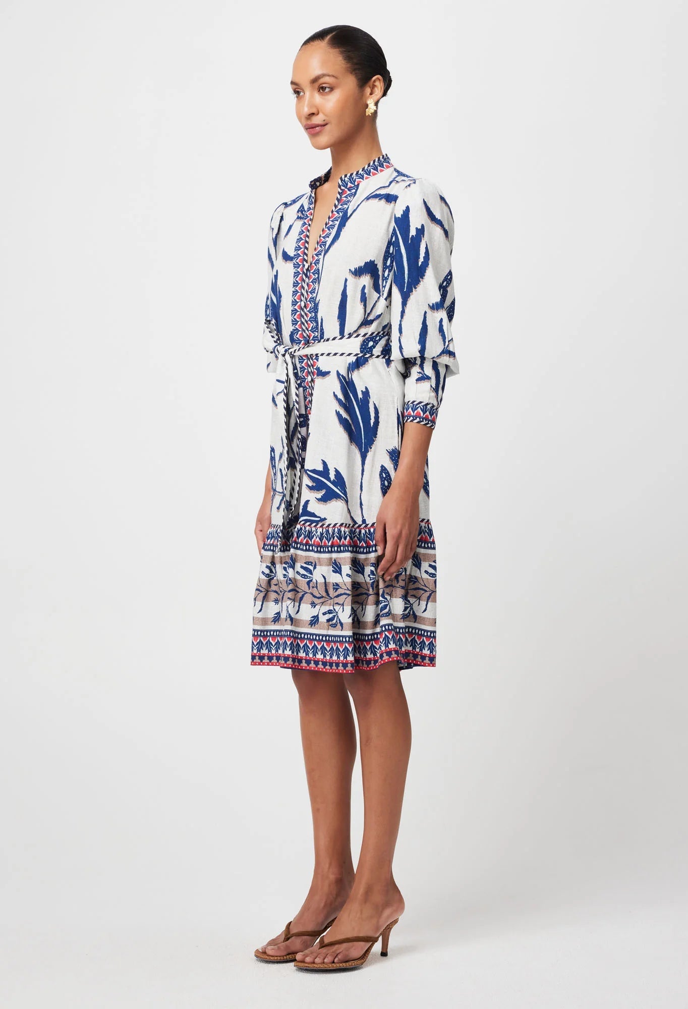 Shop Eudora Linen Viscose Dress | Palm Shadow - ONCEWAS