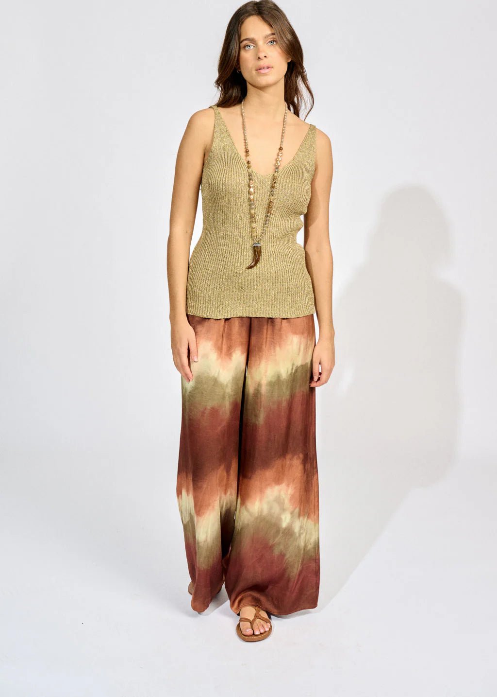 Shop Fame Tie Dye Wide Leg Pants | Desert - Lauren Vidal Paris