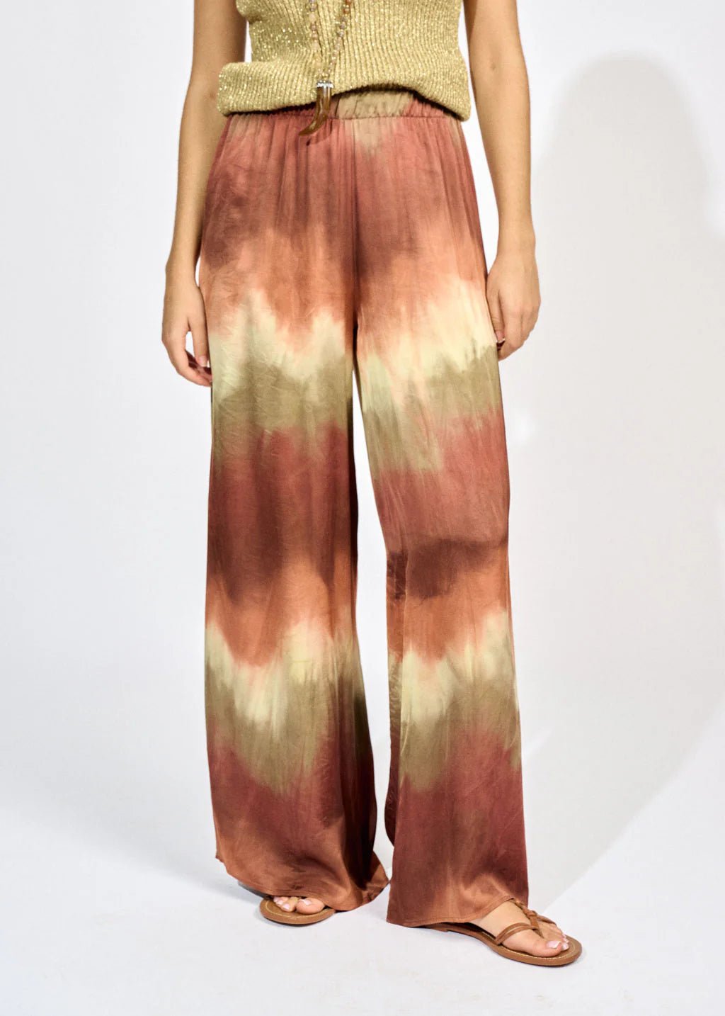 Shop Fame Tie Dye Wide Leg Pants | Desert - Lauren Vidal Paris