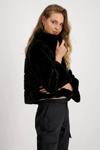Shop Faux Fur Jacket | Black - Monari