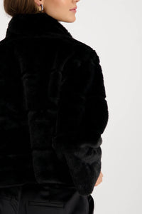 Shop Faux Fur Jacket | Black - Monari