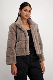 Shop Faux Fur Jacket | Toffee - Monari