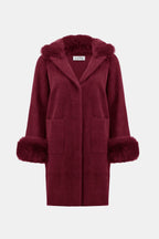 Shop Feather Yarn and Faux Fur Sweater Coat - Joseph Ribkoff