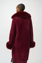 Shop Feather Yarn and Faux Fur Sweater Coat - Joseph Ribkoff
