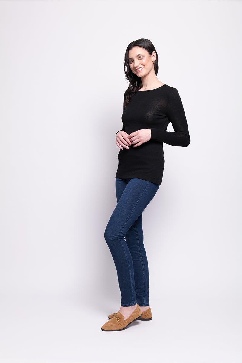 Shop Fine Merino Crew Neck Top - Foil