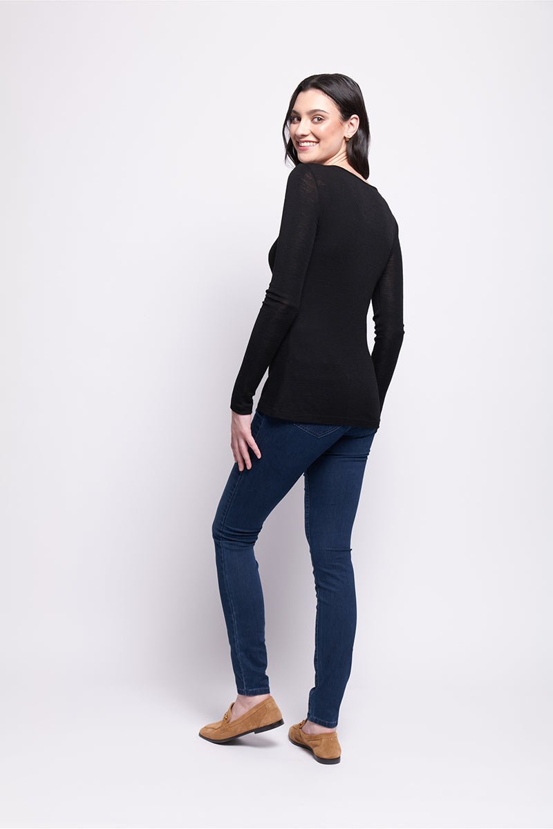 Shop Fine Merino Crew Neck Top - Foil