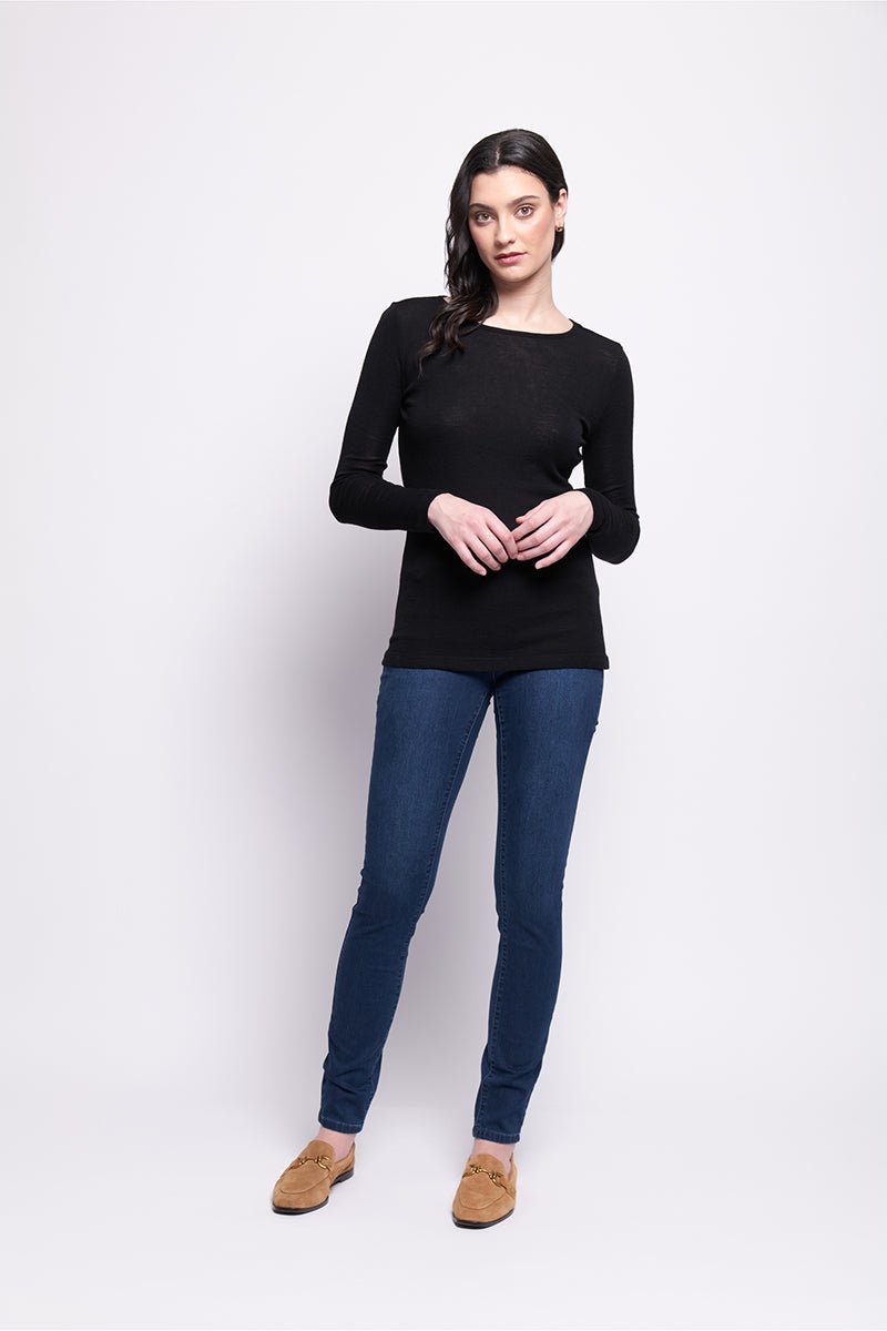 Shop Fine Merino Crew Neck Top - Foil